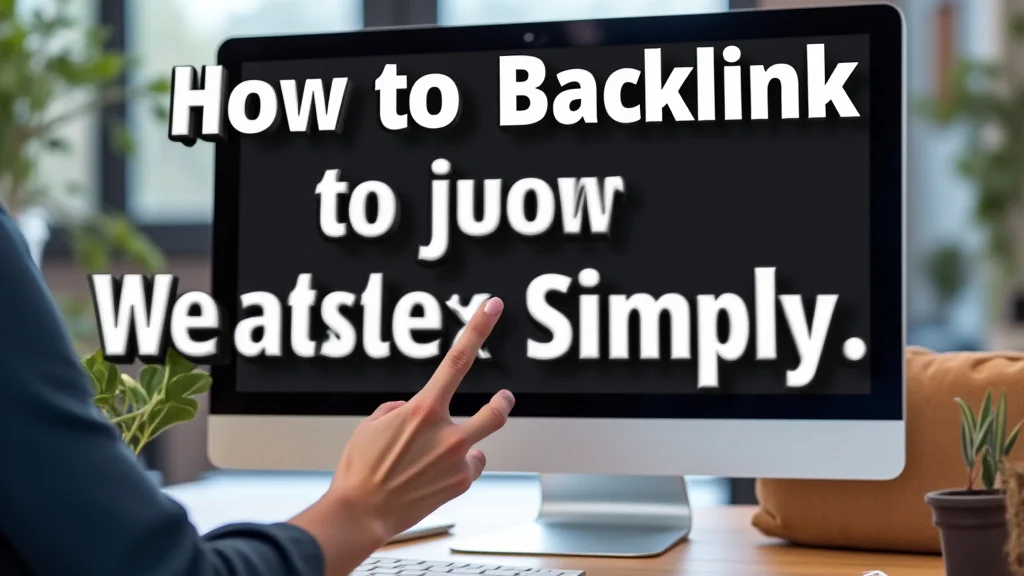 The image shows a graphic illustrating how to backlink to your website simply with connected nodes.